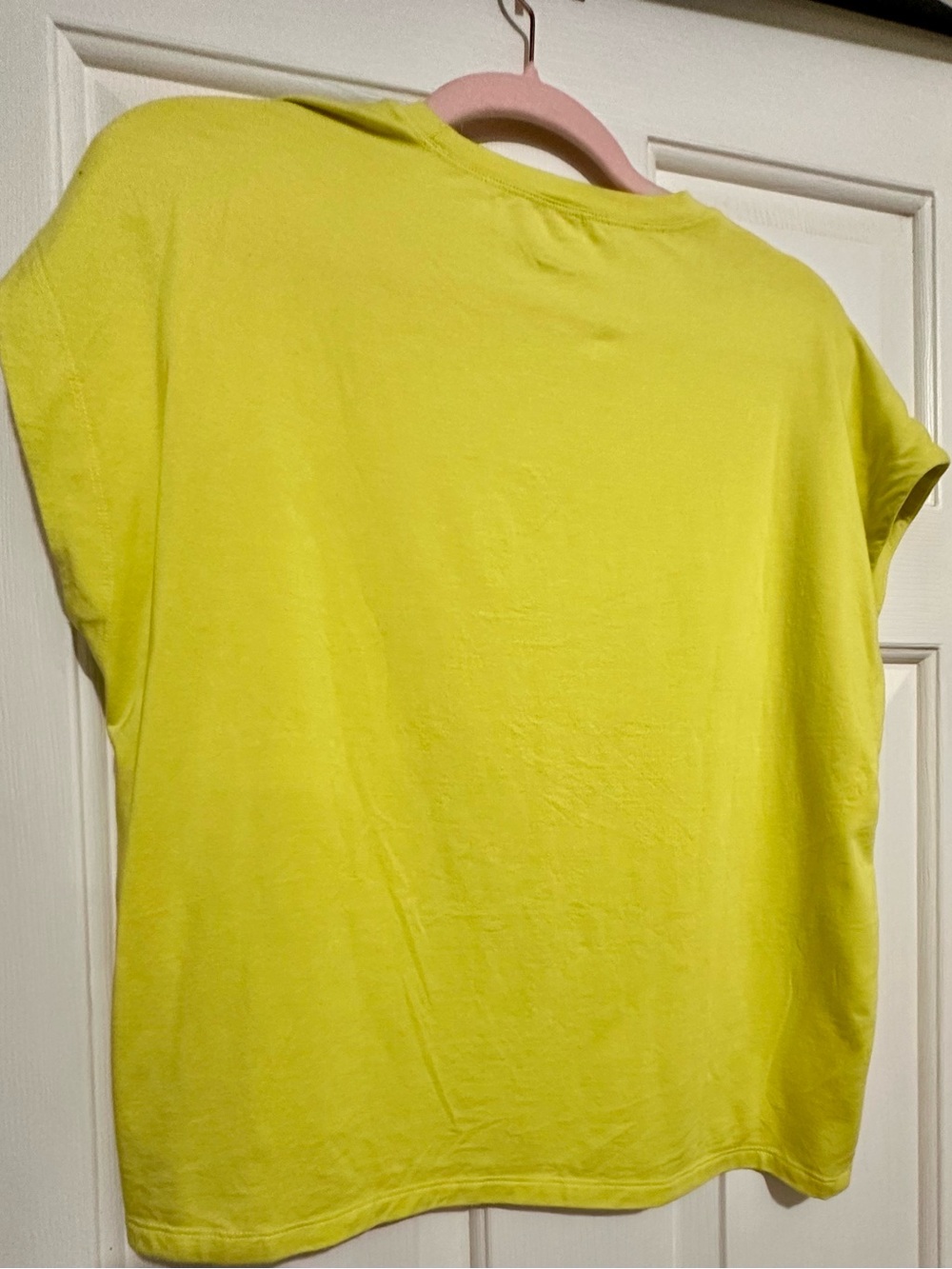 Anthropologie Bright Neon Yellow Crewneck Tee - Picture 6 of 6